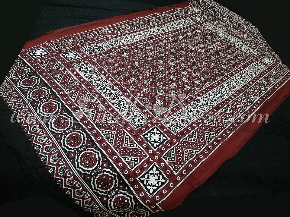 Traditional Ajrakh chadar textile