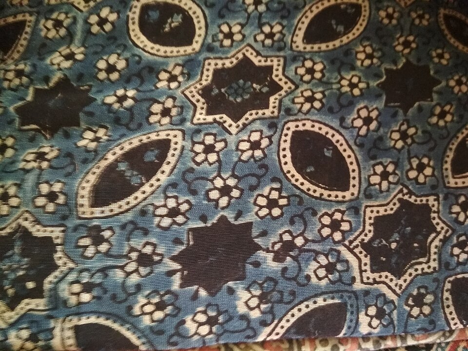 Ajrakh textile detail for cushions and home furnishings